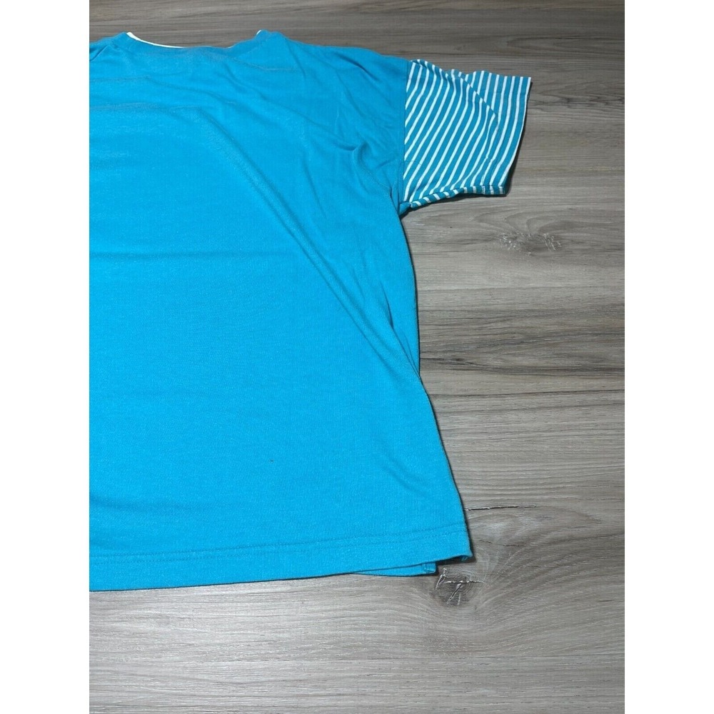 Vintage Nature Shirt Womens‎ Large Blue Short Sleeve Floral Flowers Bold Spirit - Picture 6 of 8
